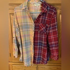Womens flannel shirt. XL. Half and half bleach dyed. In excellent condition.